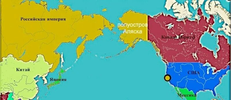 Карта аляски и карта россии